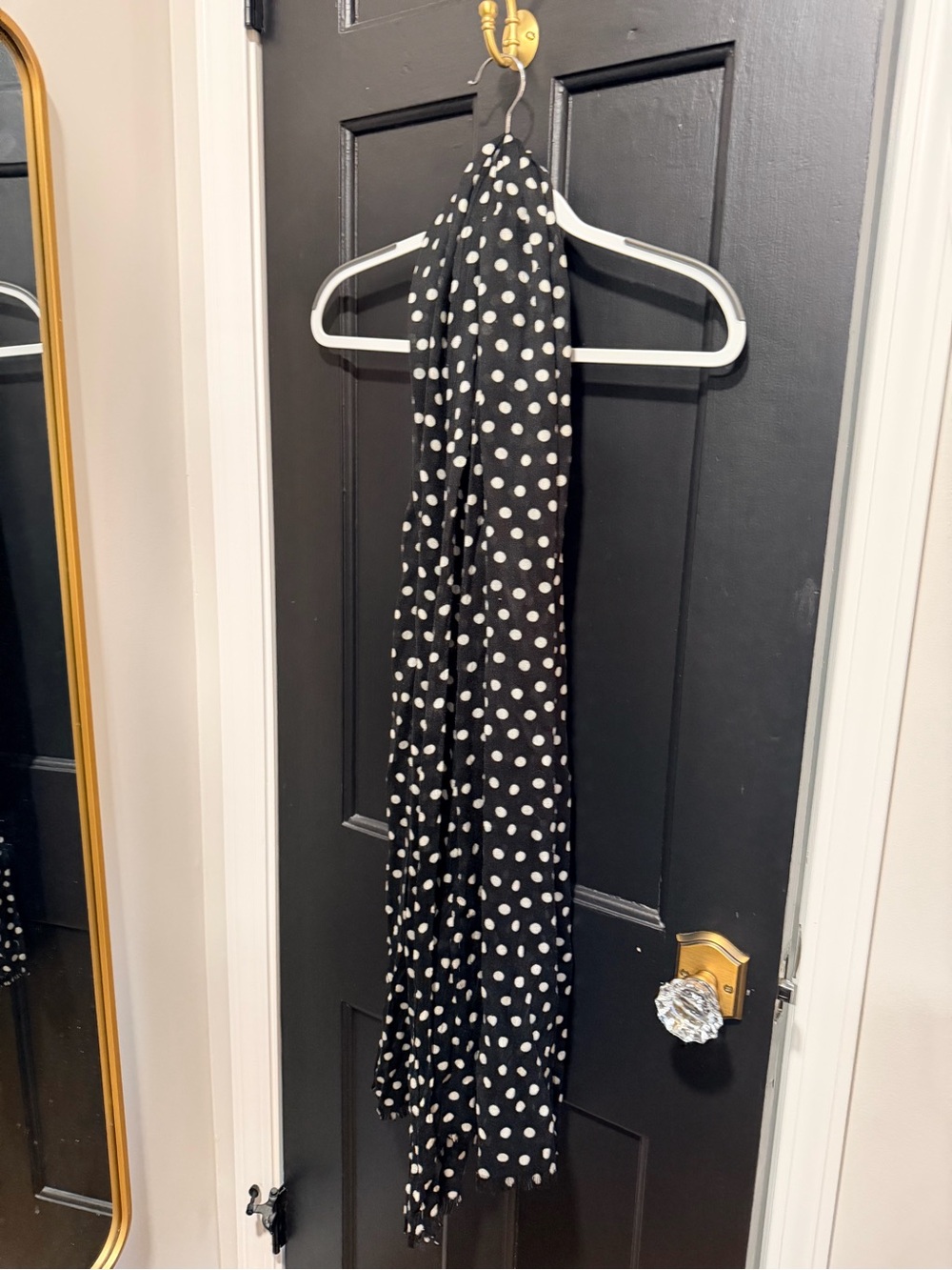 Classic Black Polka Dot Scarf - Women's Accessory